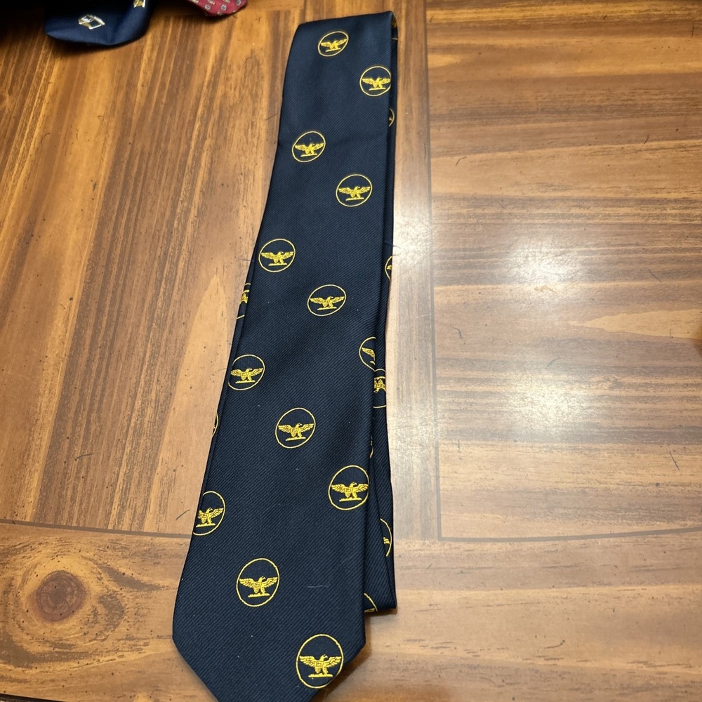 Fleet‎ Wing Necktie Navy Gold Eagle Circle Hampton Hall
